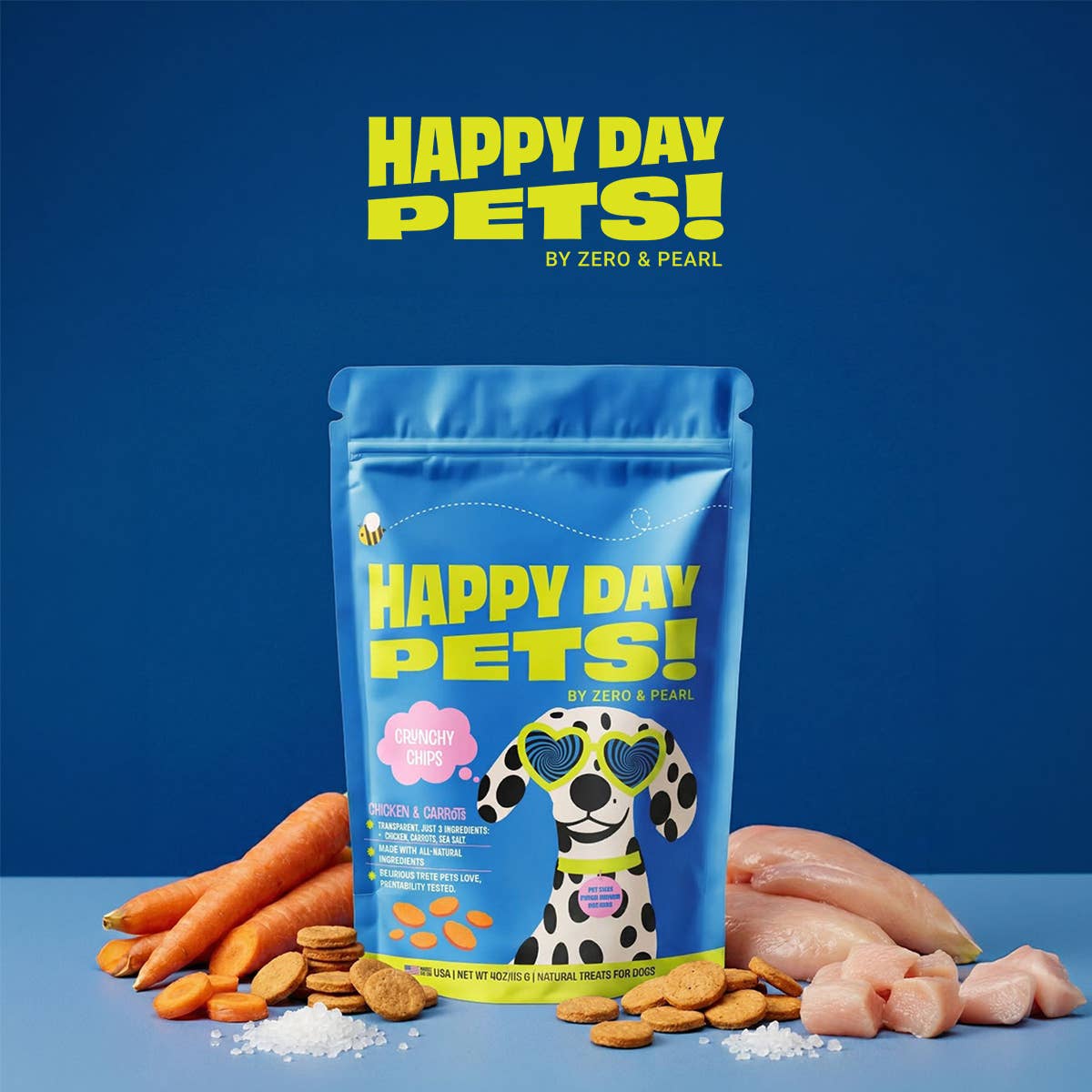 Happy Day Pets - Happy Day Pets Chicken &amp; Carrot Chips Dog Treats