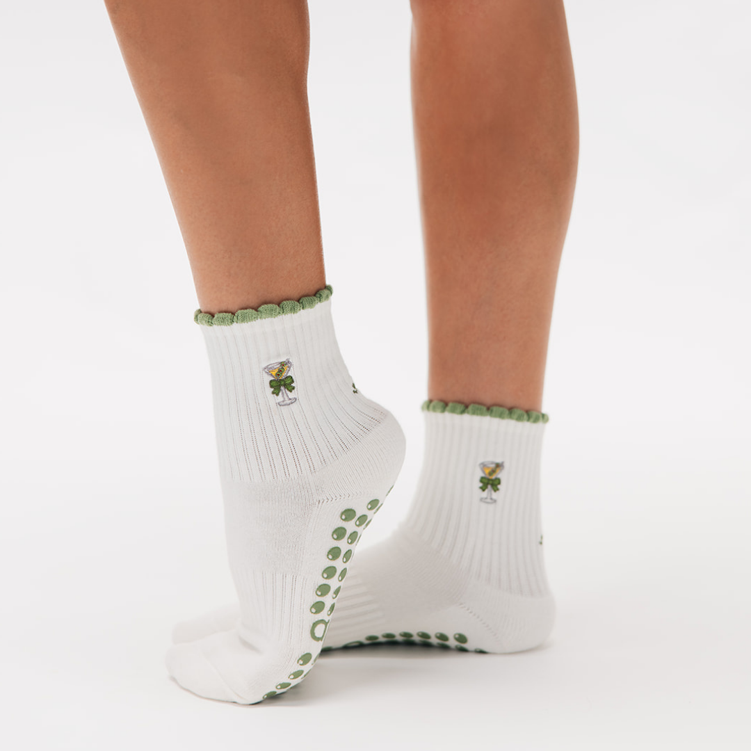 Almla Active - Dachshund &amp; Dirty Martini Double Sided Pilates Grip Sock