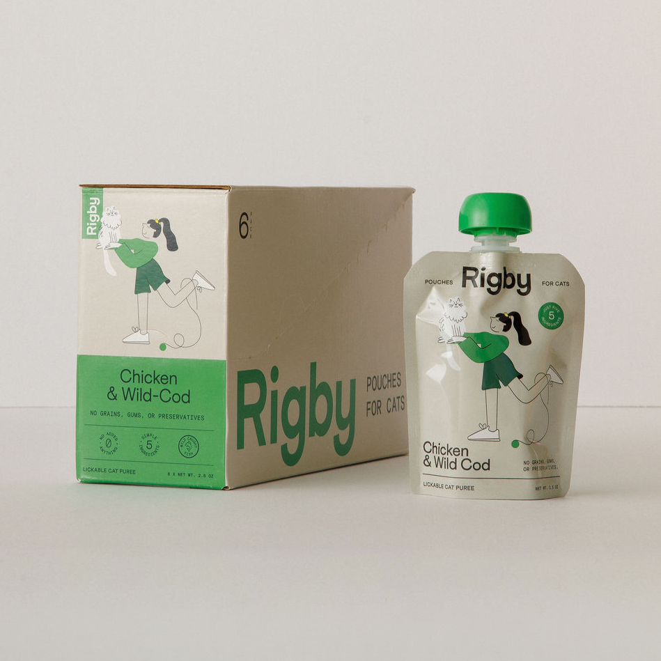 Rigby - Rigby Essential Cat Treats, Chicken &amp; Cod Lickable Pouch