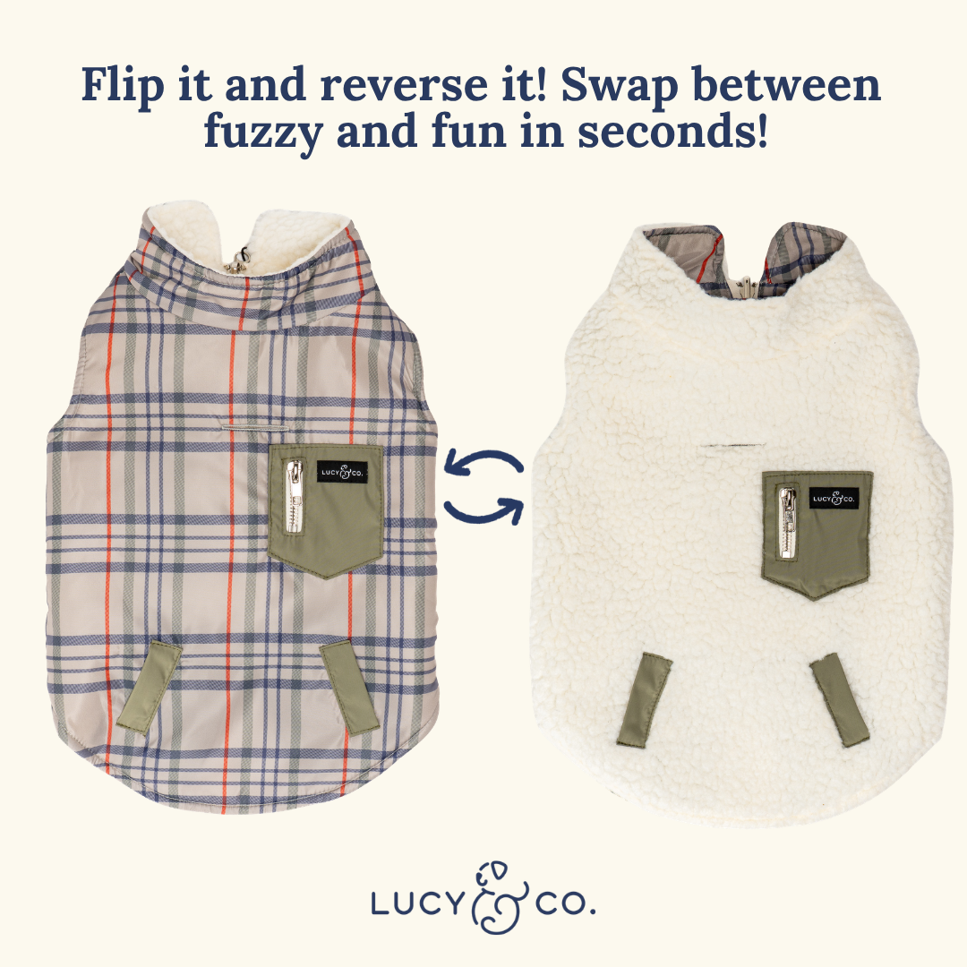 Lucy &amp; Co. - Mad for Plaid Reversible Teddy Vest