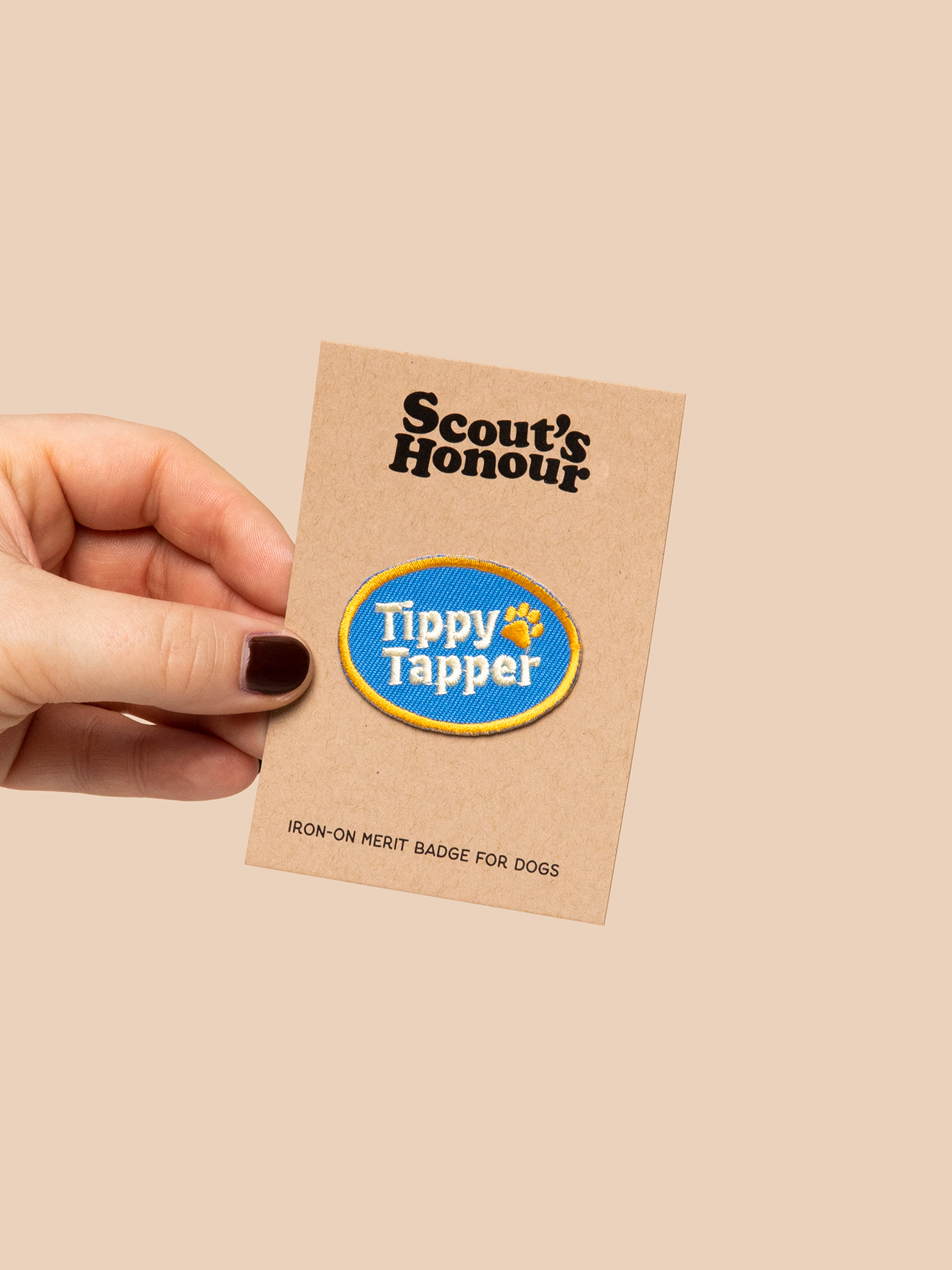Scout's Honour Pty Ltd - Tippy Tapper iron-on patch for dogs and cats
