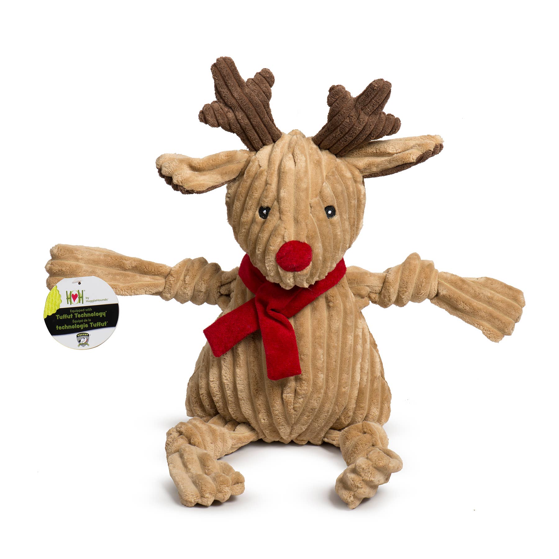 HuggleGroup - Rudy Reindeer Knottie® Durable Plush Dog Toy: Small