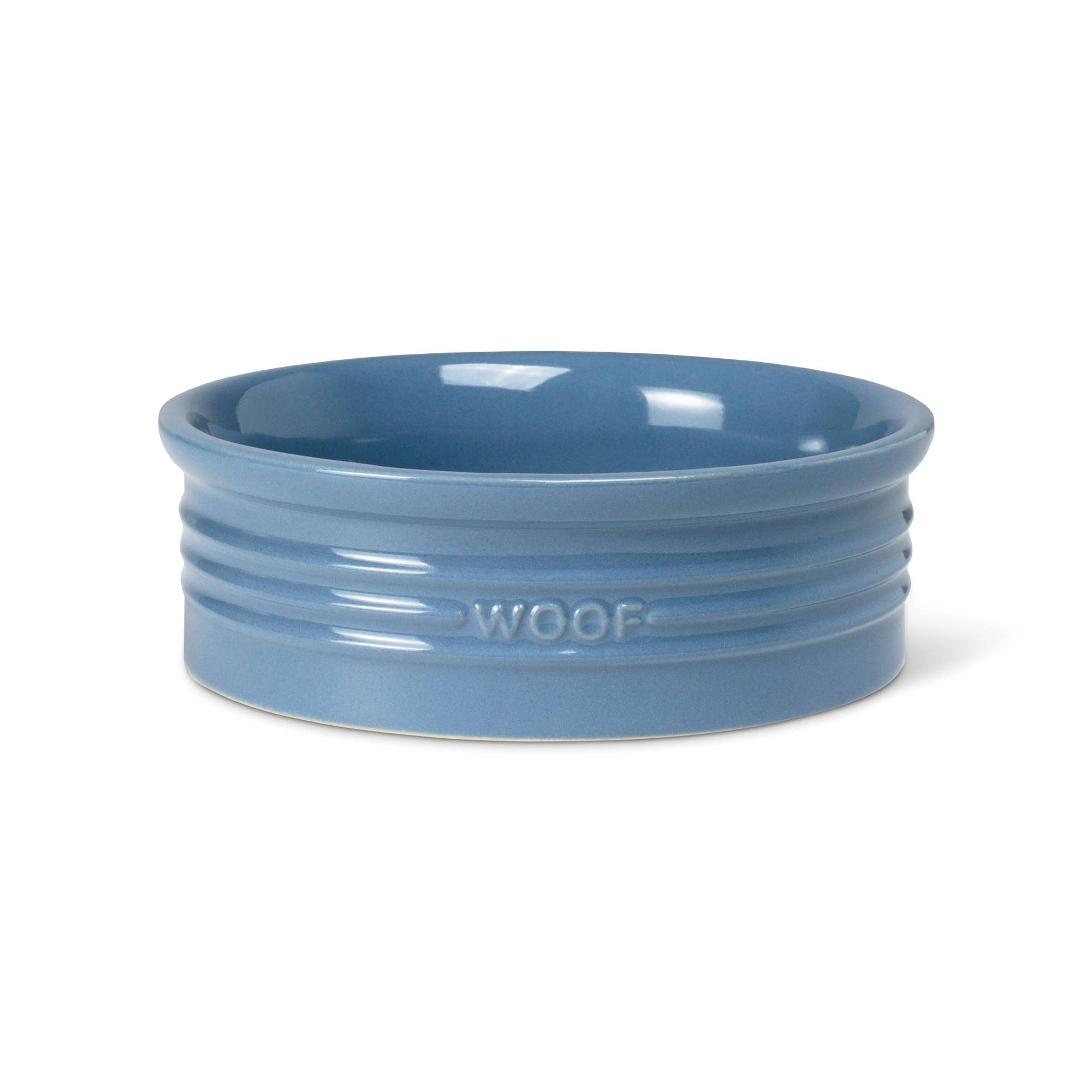 Petshop by Fringe Studio - WOOF FRENCH BLUE SCULPTED PET BOWL