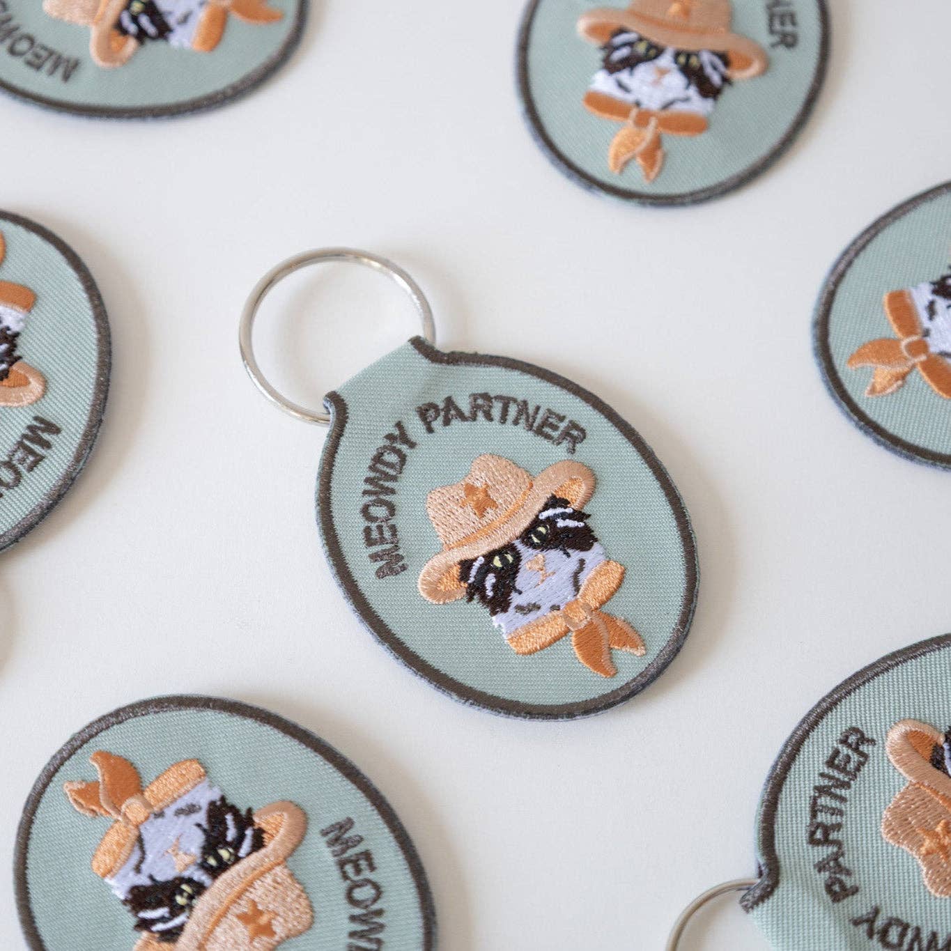 Lindy Stark Designs - Meowdy Partner Embroidered Keychain