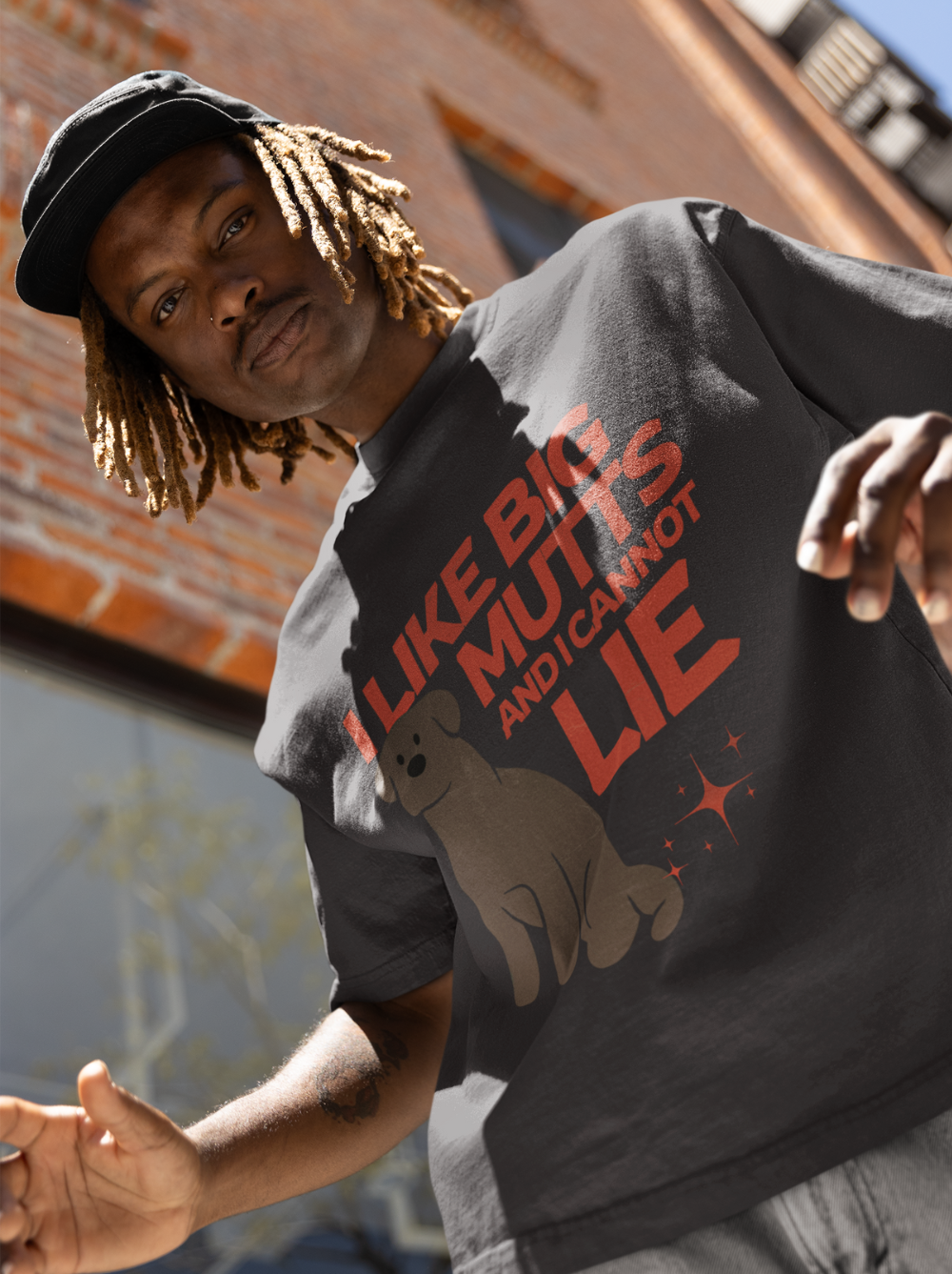 Good Thomas - Big Mutts Oversized Tee: Dark Grey