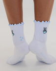 Almla Active - French Bulldog Embroidered Pilates Socks Frenchie Paw Grips