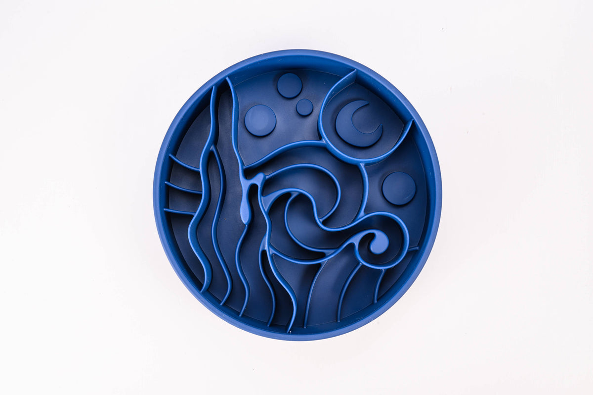 Happy Dingos - Starry Night Slow Feeder Bowl: Midnight