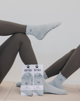 Almla Active - Cat Embroidered Pilates Grip Socks Gray Paw Grips