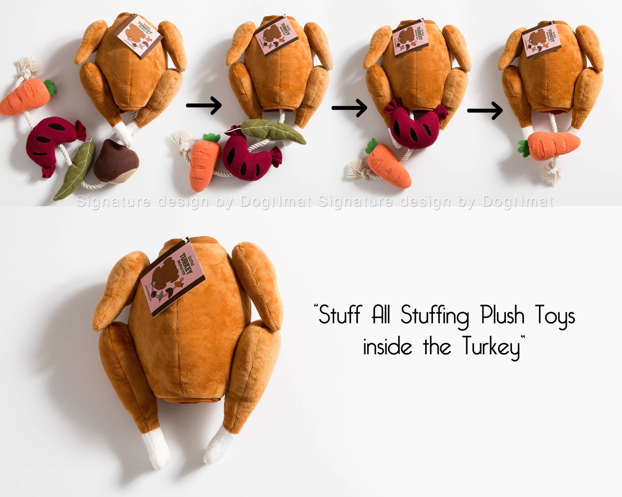 Stuffed Turkey Snuffle Dog Toy-3 in 1 Hide and Seek toy