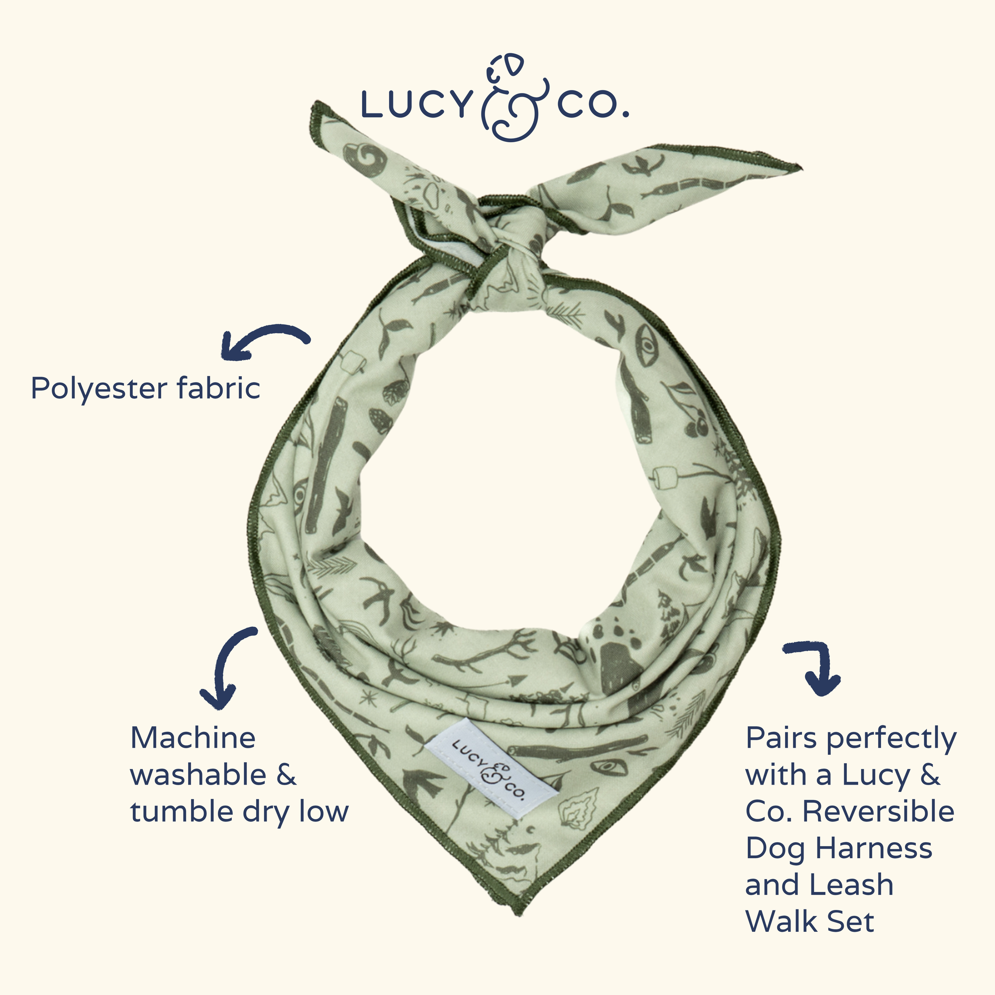 Lucy &amp; Co. - Camp Out Bandana: L