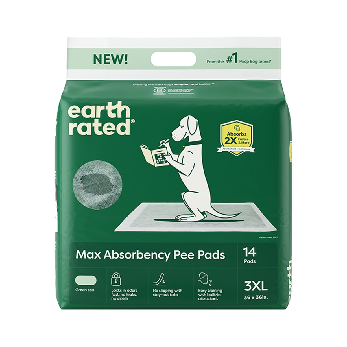 Earth Rated Dog Pee Pads With AbsorbShield™ Technology