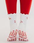 Almla Active - Dachshund Embroidered Pilates Socks Red Paw Grips