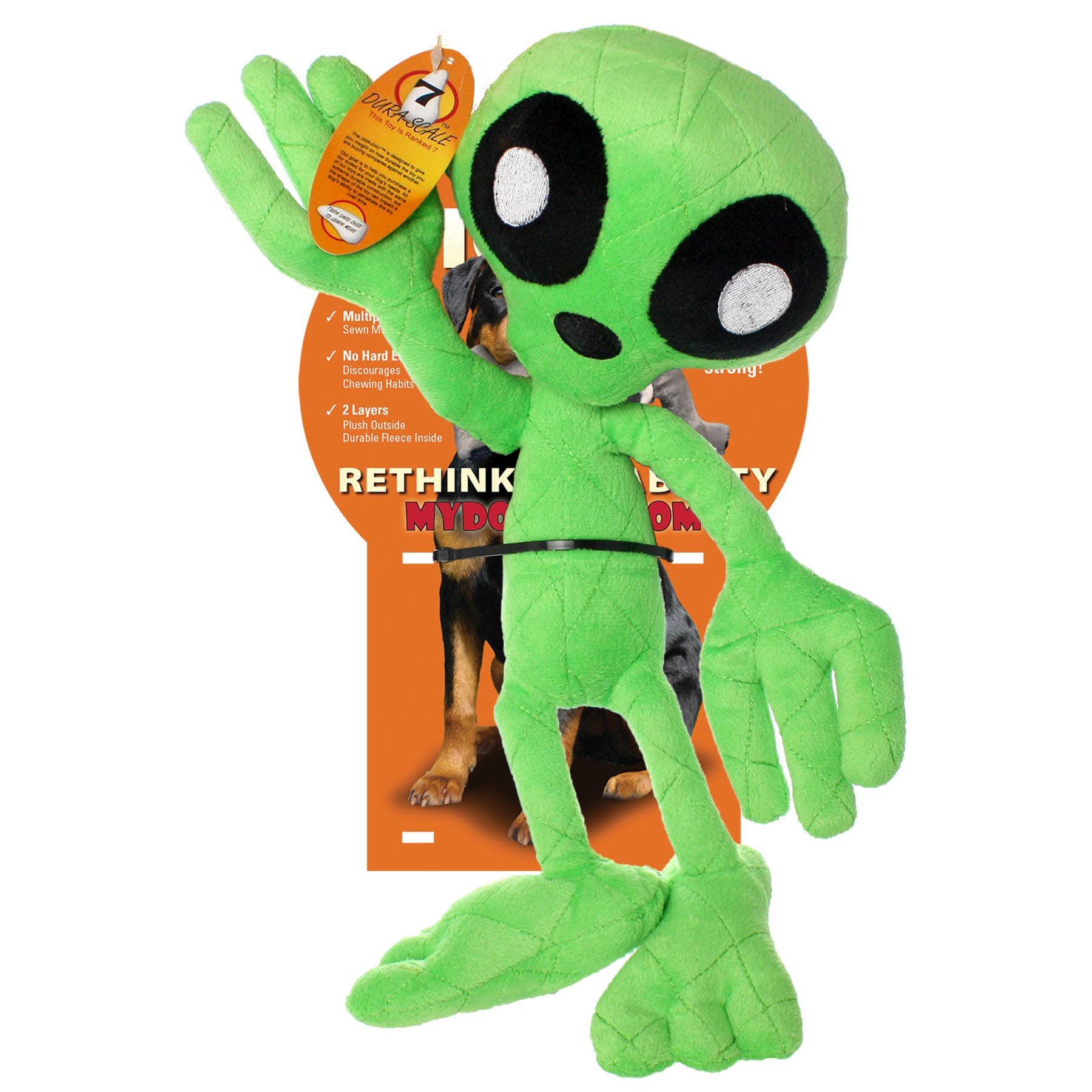 Tuffy Dog Toys - VIP Products - LARGE Mighty Liar Alien, Plush, Squeaky Dog Toy