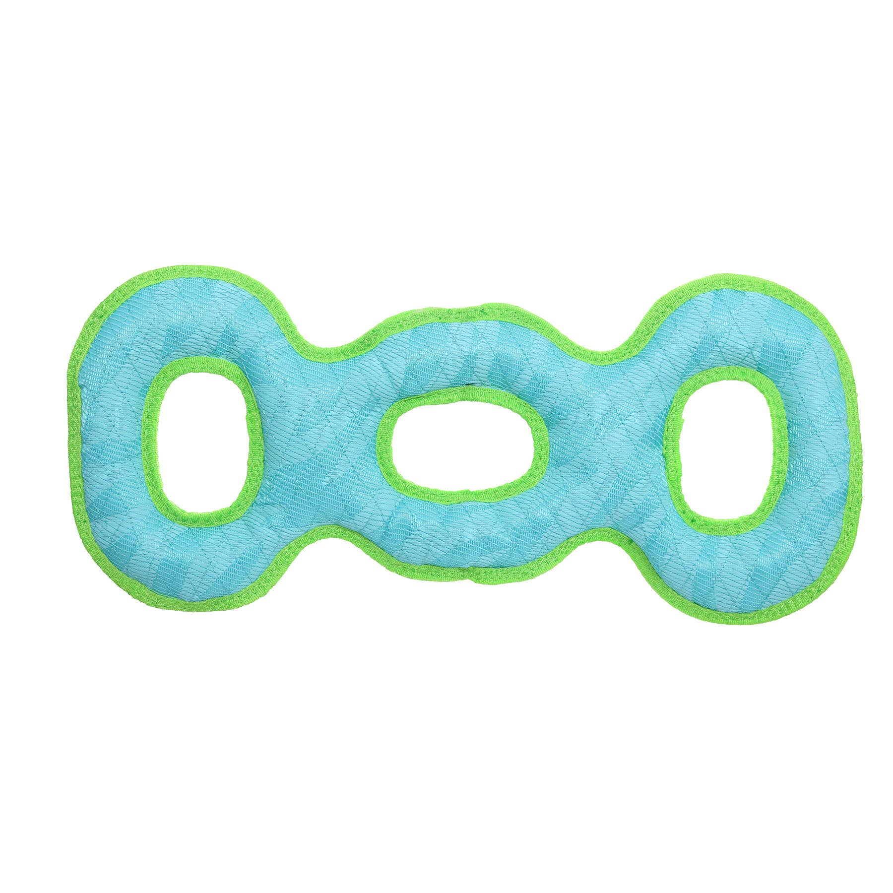 Tuffy Dog Toys - VIP Products - DuraForce 3 Way Tug - Blue/Green, Durable, Squeaky Dog Toy