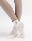 Almla Active - Golden Retriever Ruffle Pilates Socks Brown Paw Shaped Grips