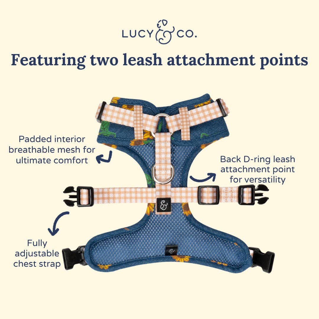 Lucy &amp; Co. - Sunflower Power Denim No-Pull Harness