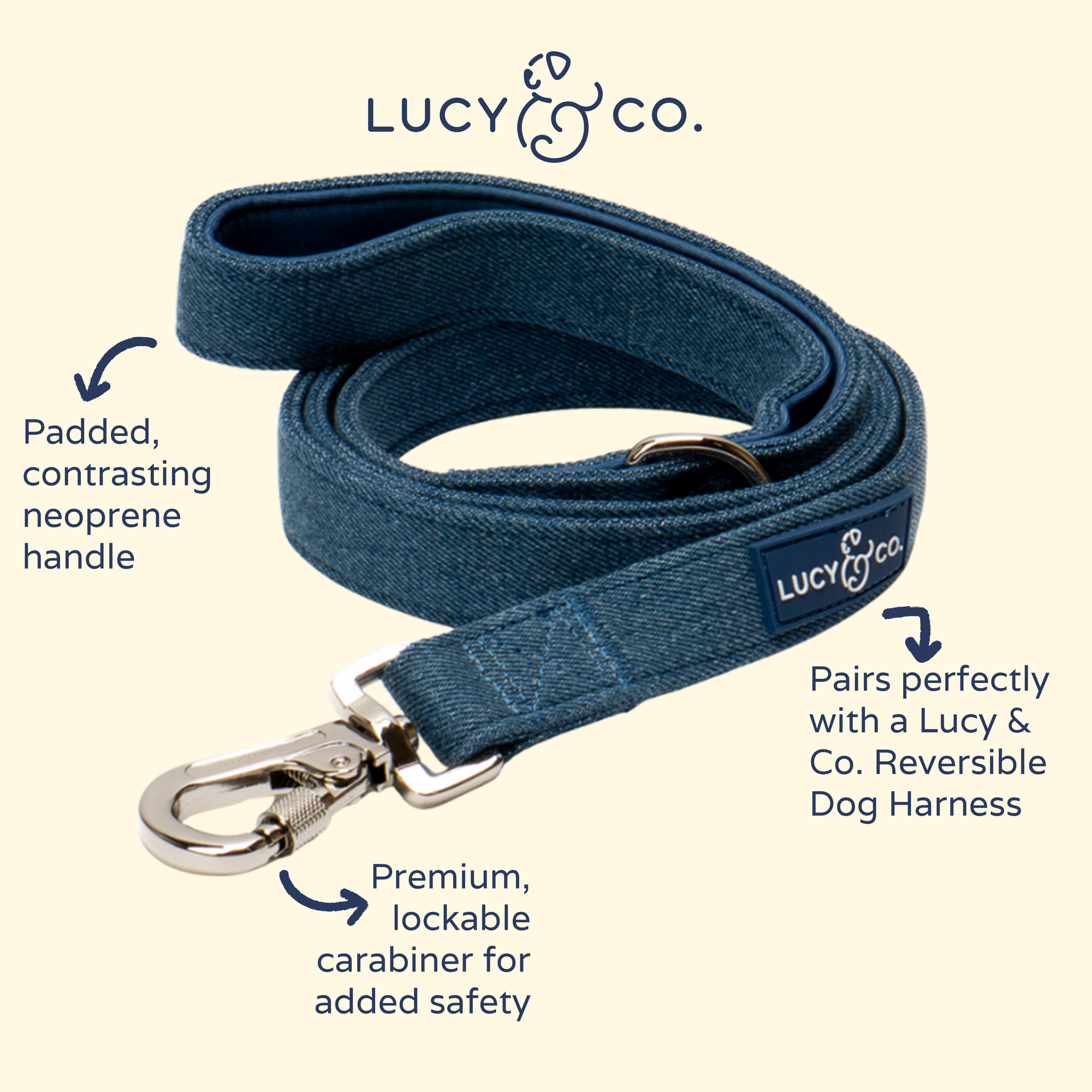 Lucy &amp; Co. - Blue Jeans Leash: L