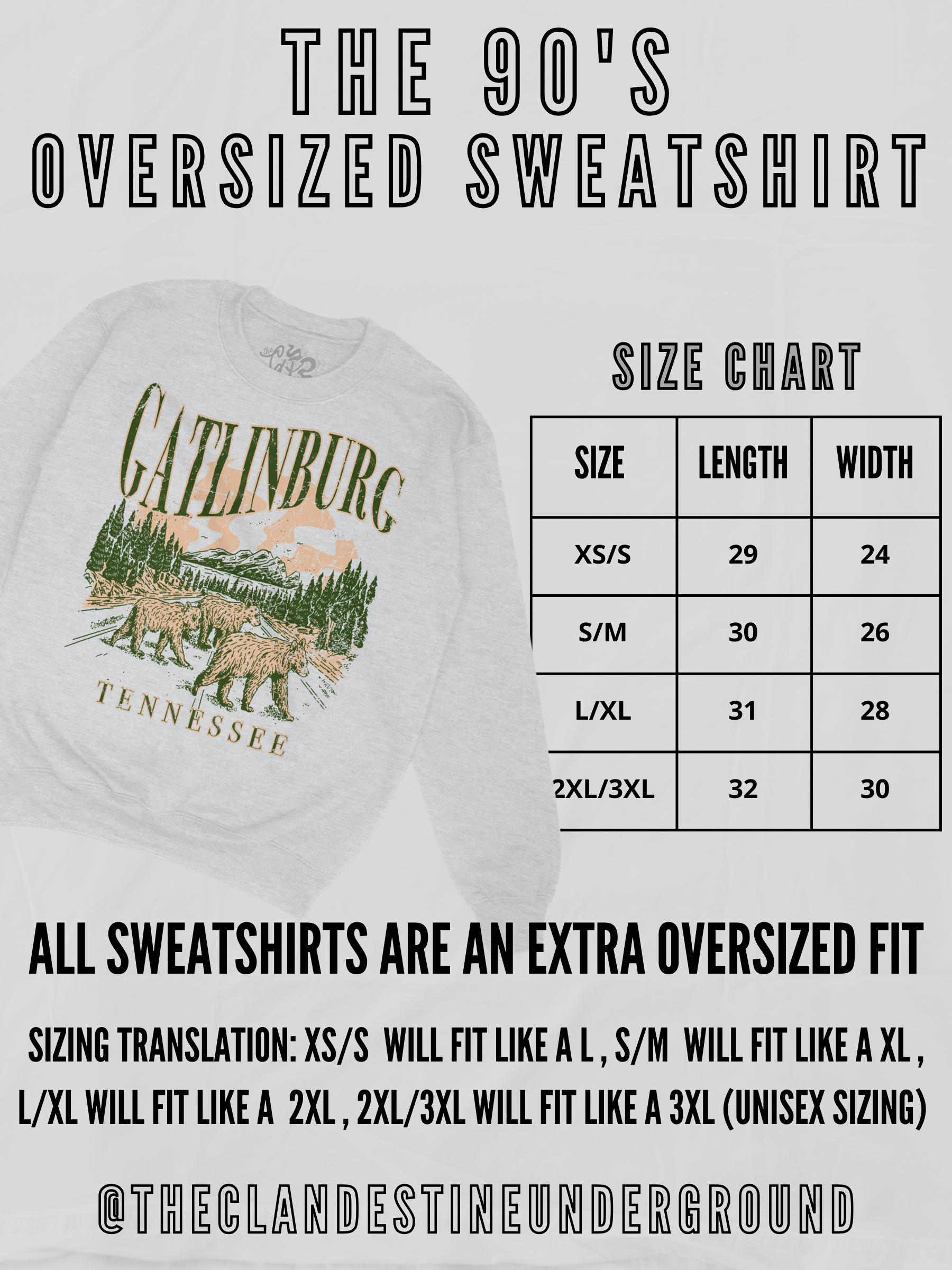 The Clandestine Underground - Palm Beach Badminton Club Oversized 90&#39;s Sweatshirt: XS/S
