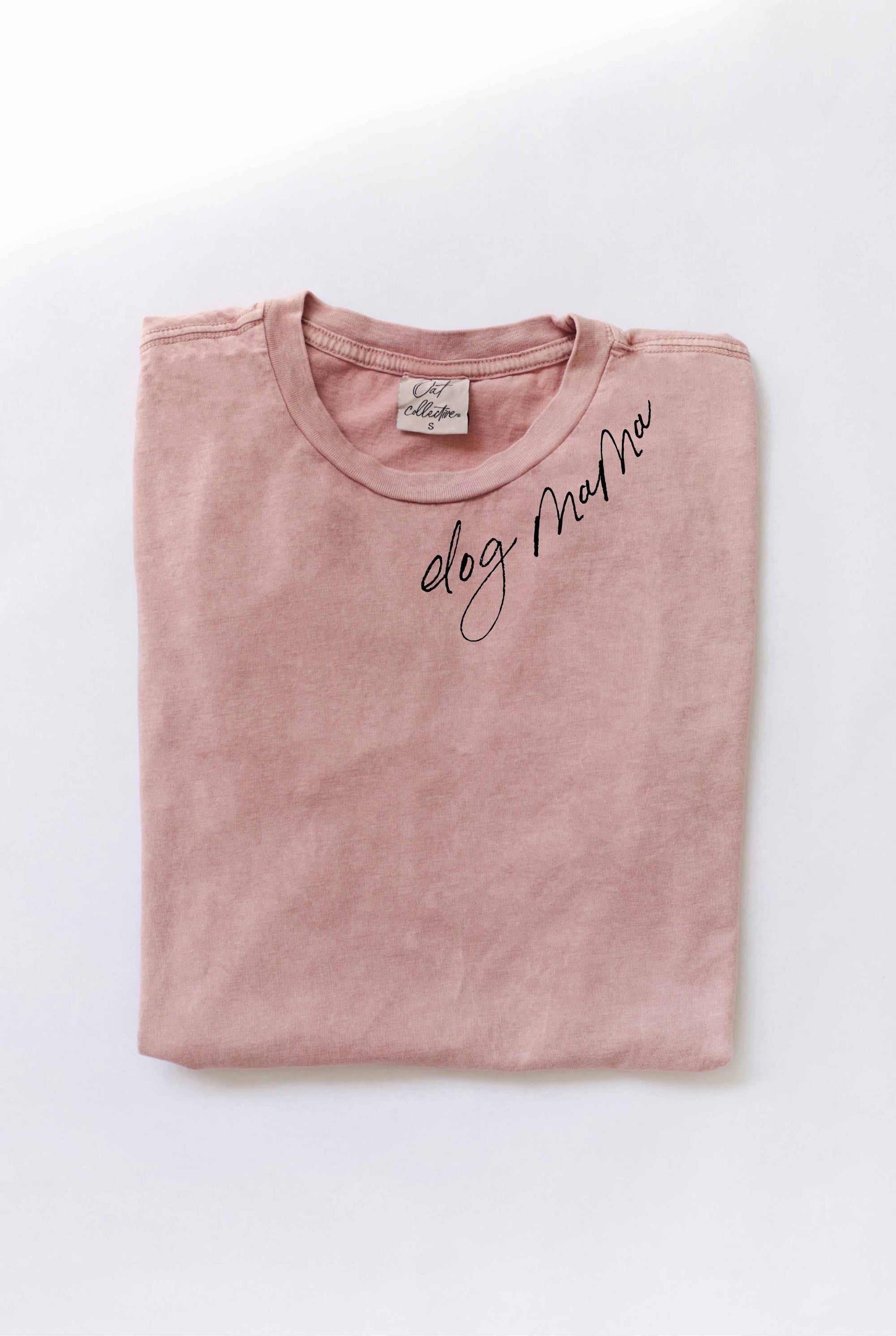 OAT COLLECTIVE - DOG MAMA Mineral Washed Graphic Top: CREAM / S