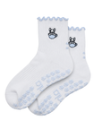 Almla Active - French Bulldog Embroidered Pilates Socks Frenchie Paw Grips