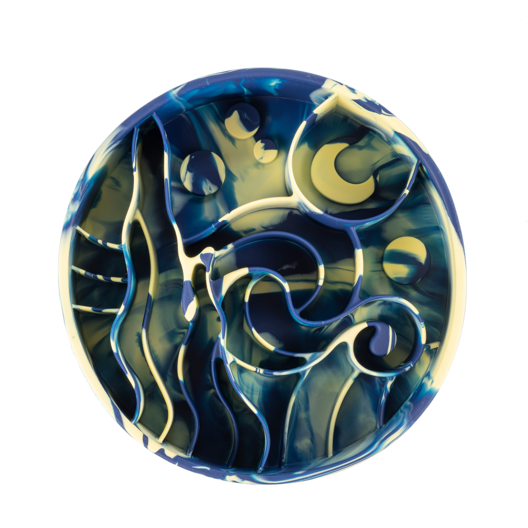 Happy Dingos - Starry Night Slow Feeder Bowl: Starlight