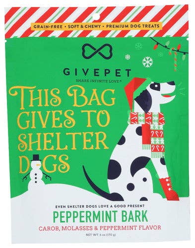 Pet Palette Distribution - GivePet Peppermint Bark Soft &amp; Chewy Dog Treats 6oz Bag