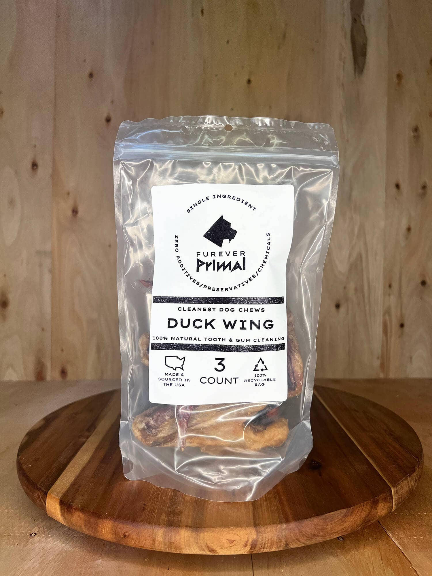 Furever Primal - Bagged Dog Chew: Duck Wing - Natural Single Ingredient: 3 pack