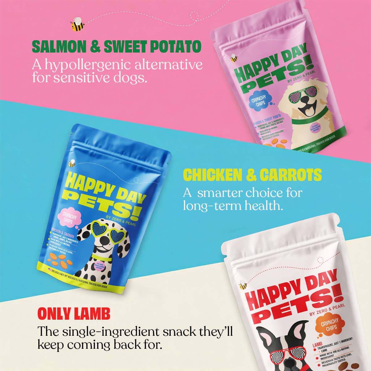 Happy Day Pets - Happy Day Pets Salmon &amp; Sweet Potato Chips Dog Treats