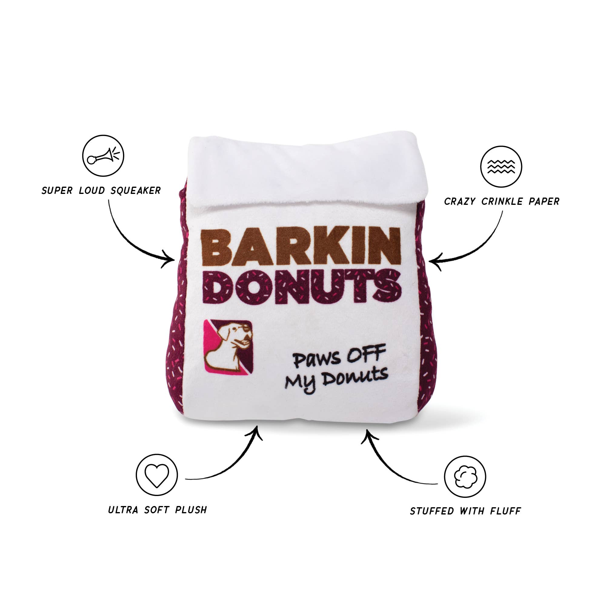 Wagsdale - Barkin Donuts Donut Bag Plush Dogtoy