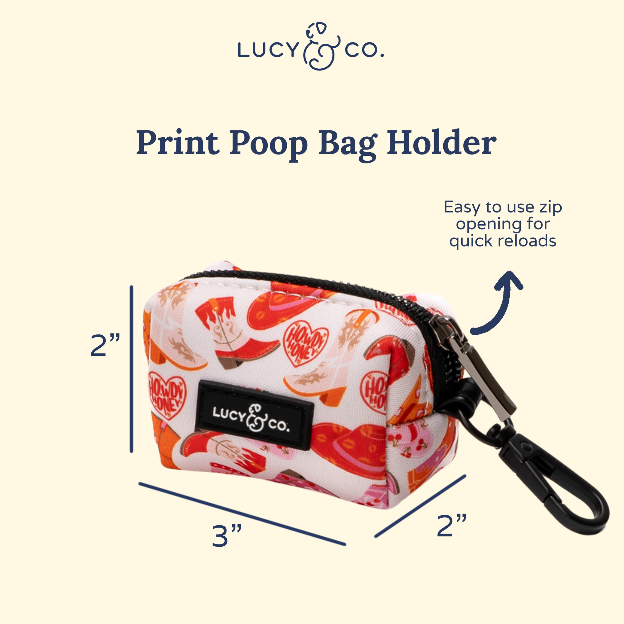 Lucy &amp; Co. - Howdy, Honey Poop Bag Holder: Default Title