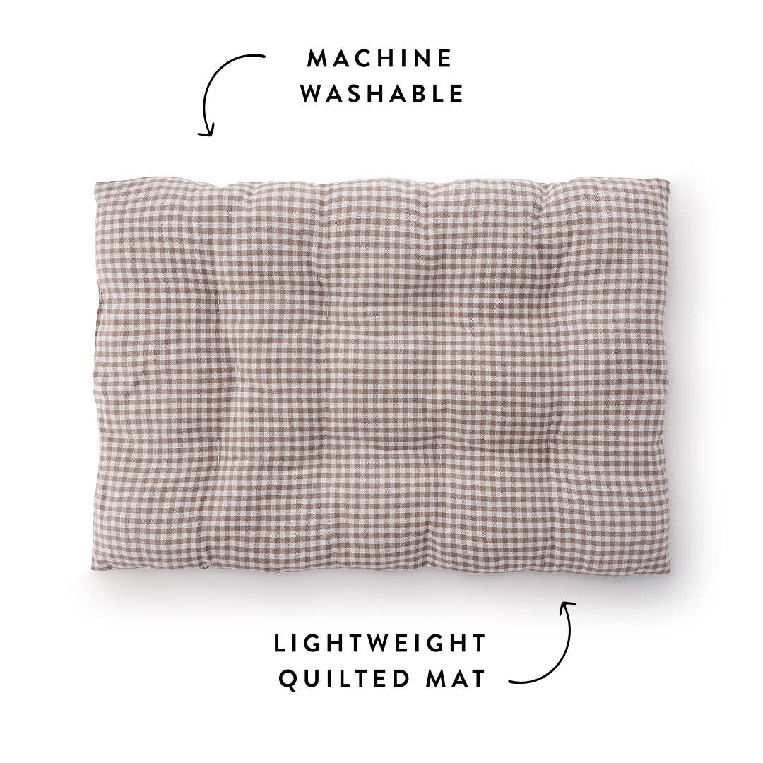 The Foggy Dog - Mushroom Brown Gingham Dog Travel Mat
