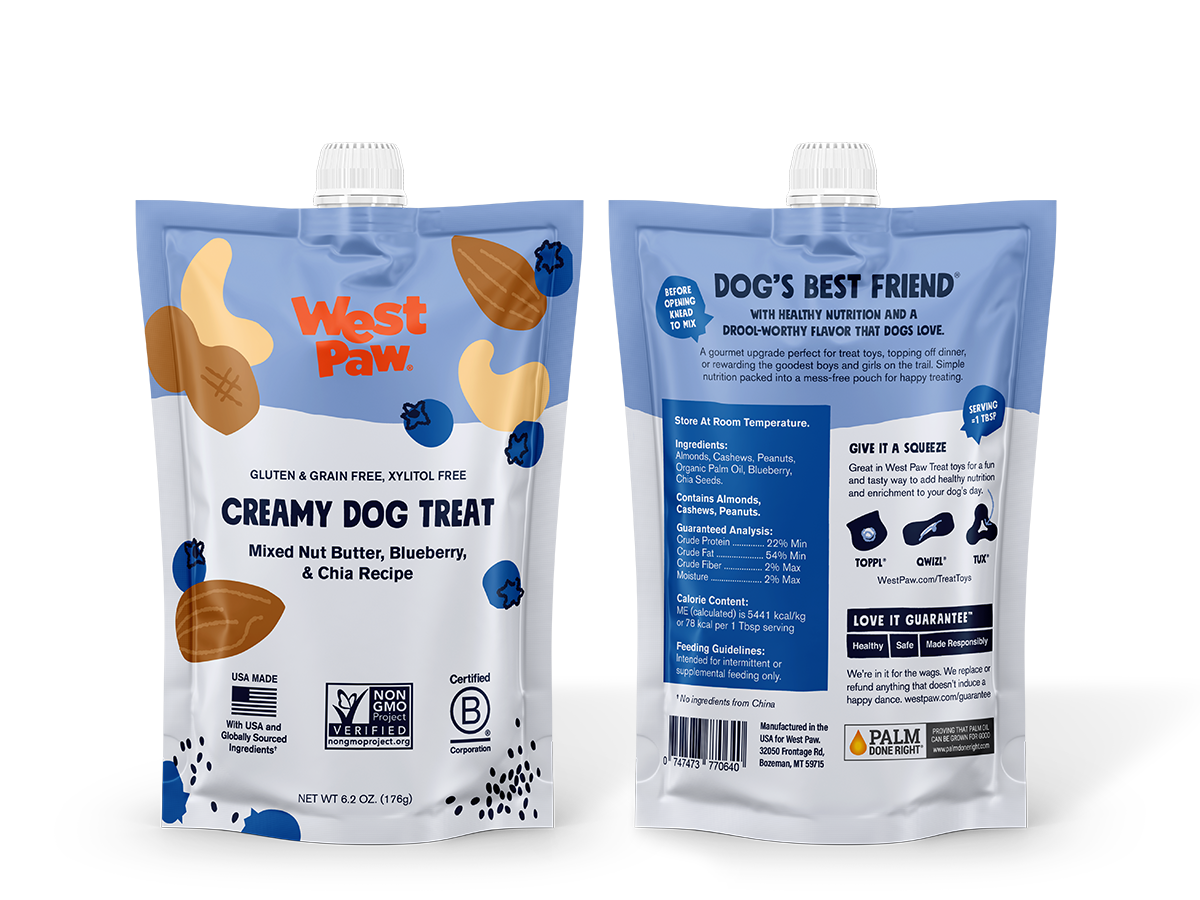 West Paw - Nut Butter, Blueberry, and Chia Seed Creamy Dog Treat