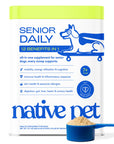 Native Pet - Senior Daily 12-in-1 Multivitamin Powder Supplement for Dogs: 60 scoops