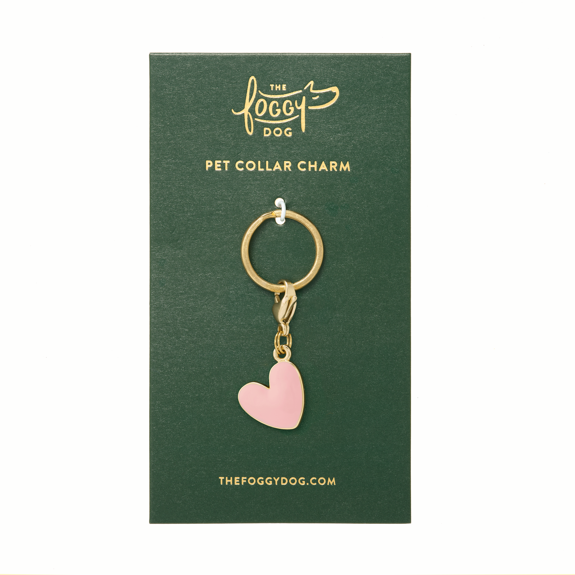 The Foggy Dog - Pink Heart Collar Charm: Charm Only