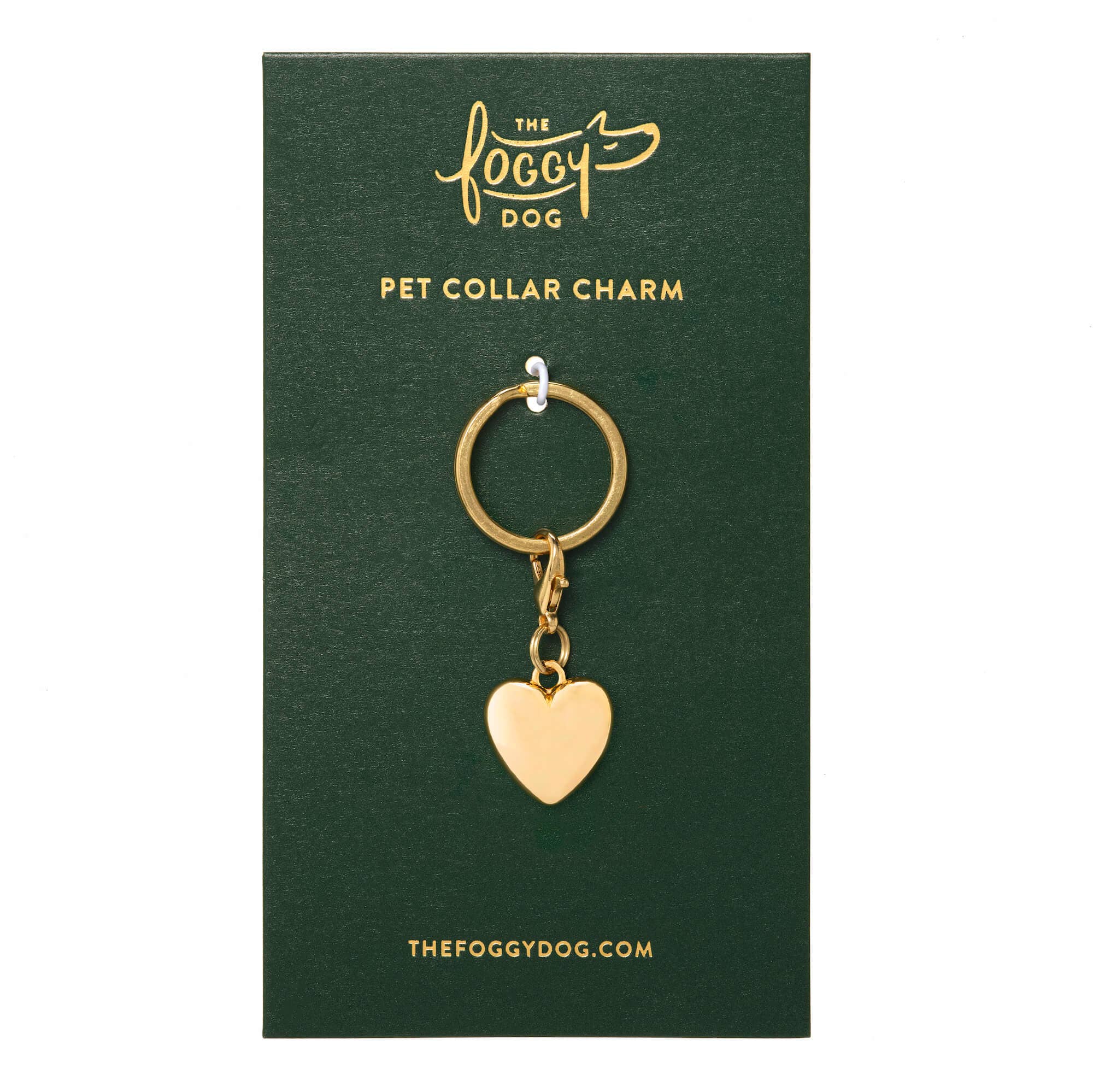 The Foggy Dog - Heart of Gold Collar Charm: Charm Only