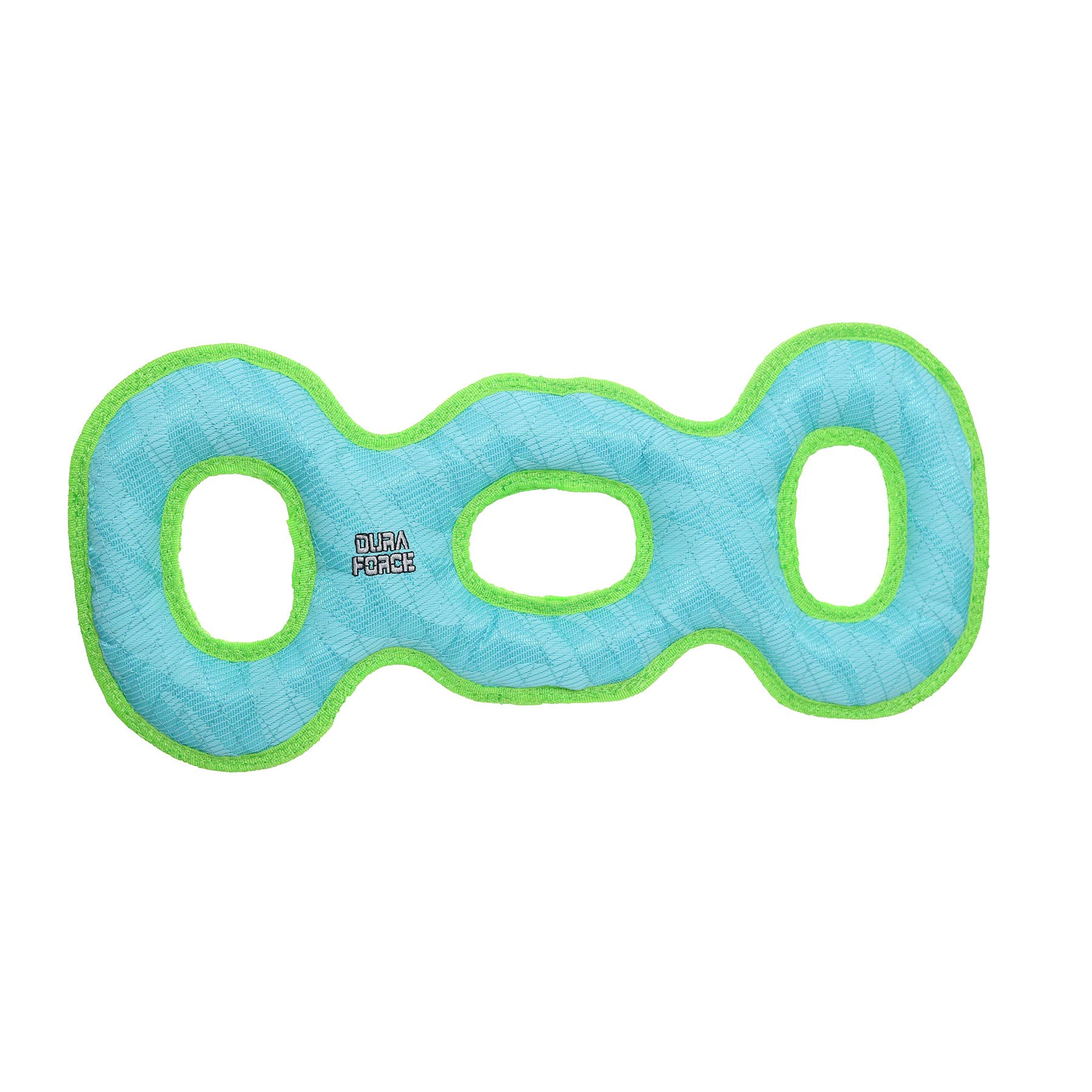 Tuffy Dog Toys - VIP Products - DuraForce 3 Way Tug - Blue/Green, Durable, Squeaky Dog Toy