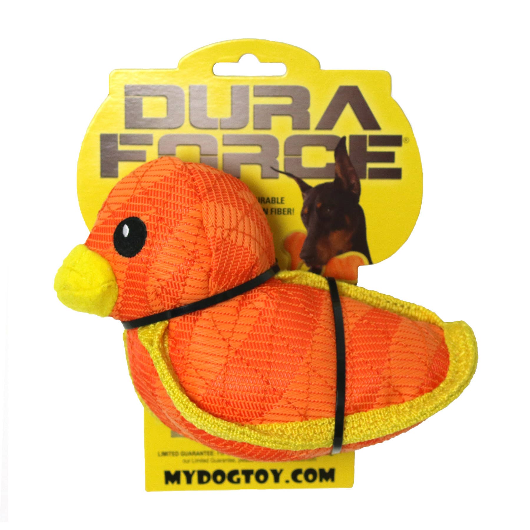 Tuffy Dog Toys - VIP Products - DuraForce Duck Tiger - Orange, Durable, Squeaky Dog Toy