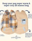 Lucy & Co. - Blue Check Reversible Teddy Vest