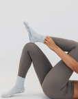 Almla Active - Cat Embroidered Pilates Grip Socks Gray Paw Grips