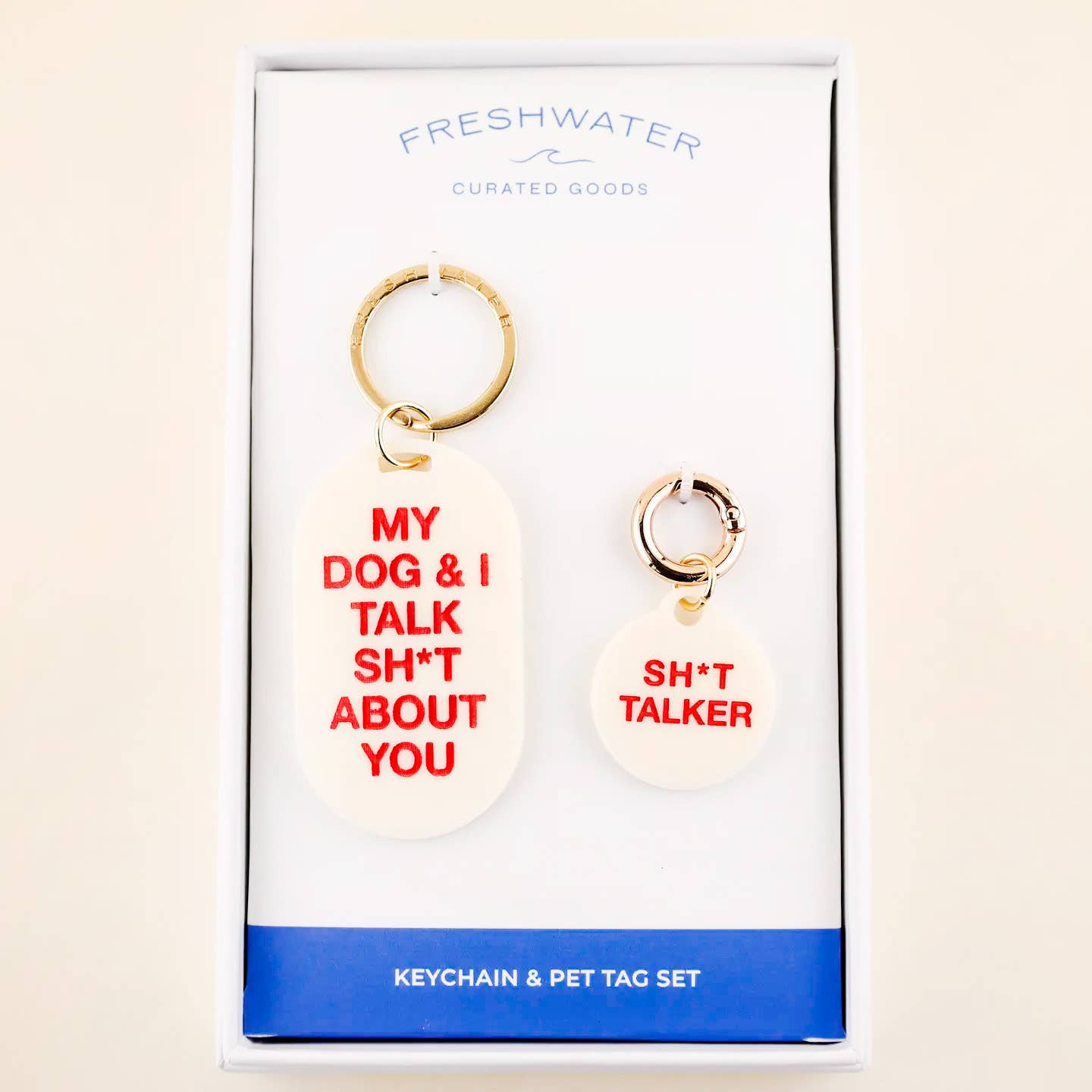 Freshwater Curated Goods™ - Sh*t Talker Keychain &amp; Pet Tag Gift Set