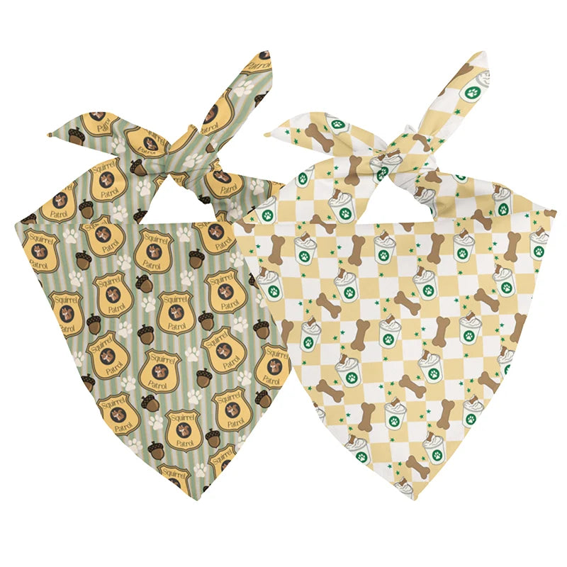 Dog Bandana Co. Squirrel Patrol &amp; Pup Cup Reversible Dog Bandana