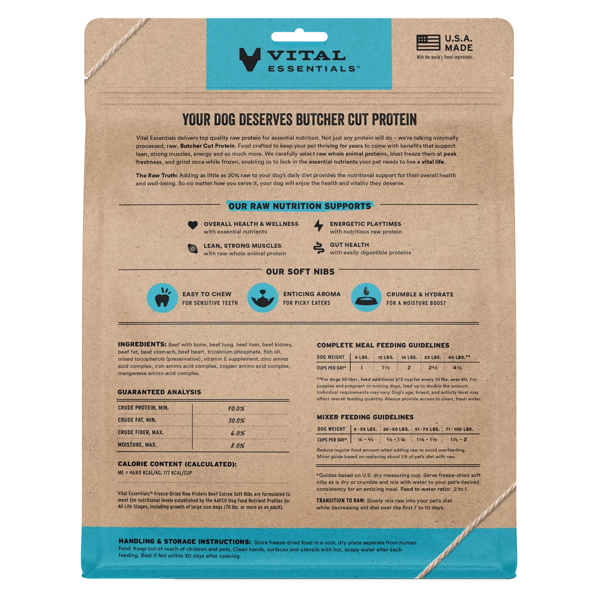 Vital Essentials Freeze-Dried Raw Beef Soft Nibs Entree