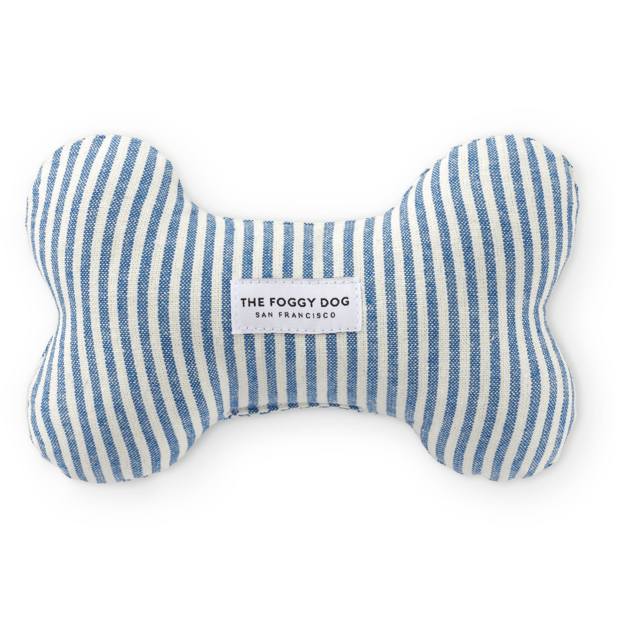 The Foggy Dog - Lake Blue Stripe Dog Bone Squeaky Toy