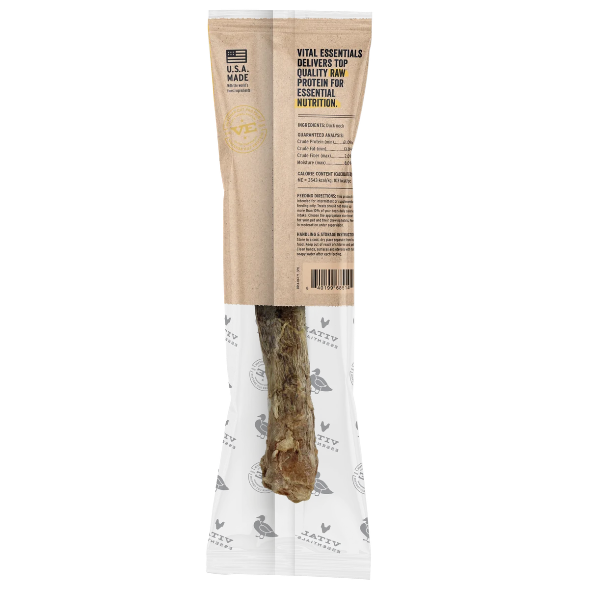 Vital Essentials Raw Bar - Freeze Dried Duck Necks