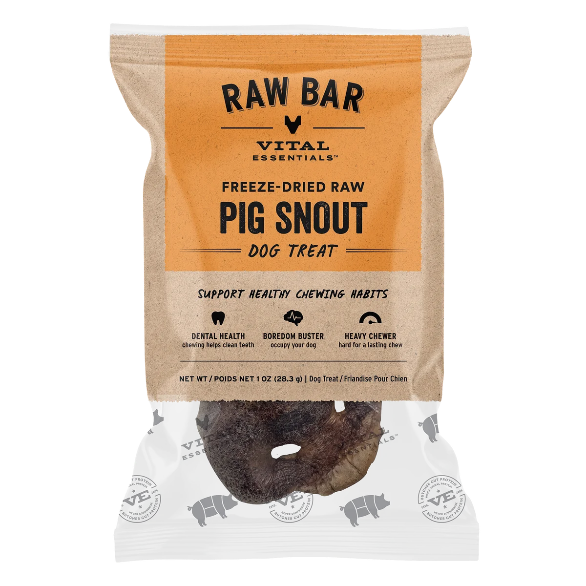 Vital Essentials Raw Bar - Freeze Dried Pig Snouts