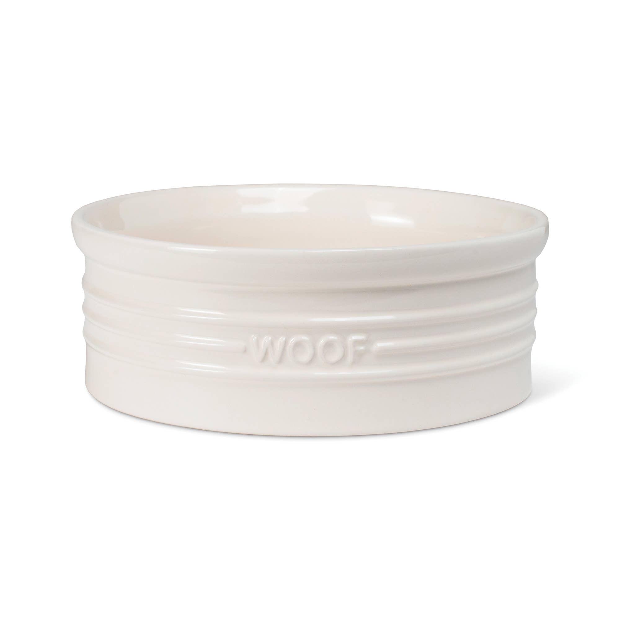 Petshop by Fringe Studio - WOOF IVORY SCULPTED PET BOWL