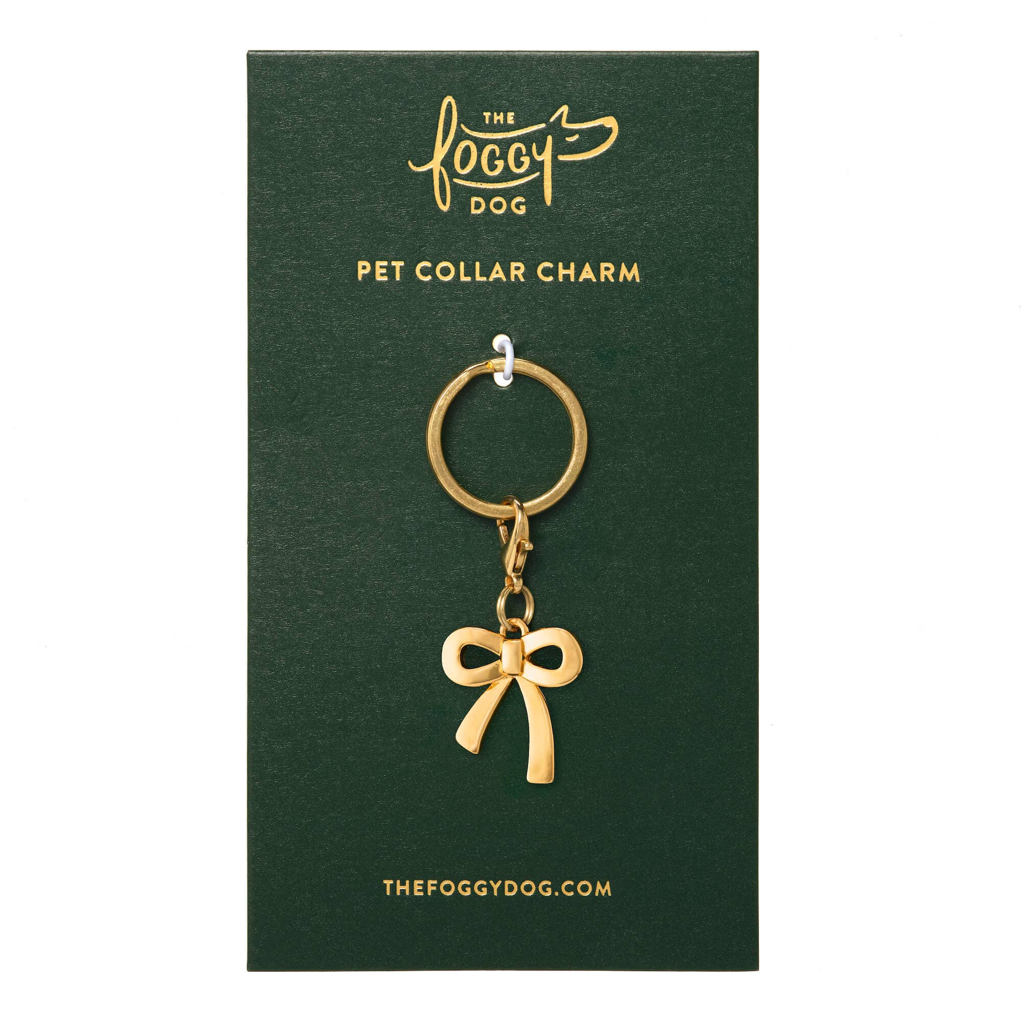 The Foggy Dog - Gold Bow Collar Charm: Charm Only
