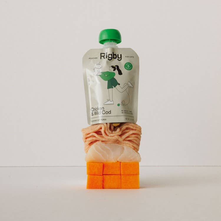 Rigby - Rigby Essential Cat Treats, Chicken &amp; Cod Lickable Pouch