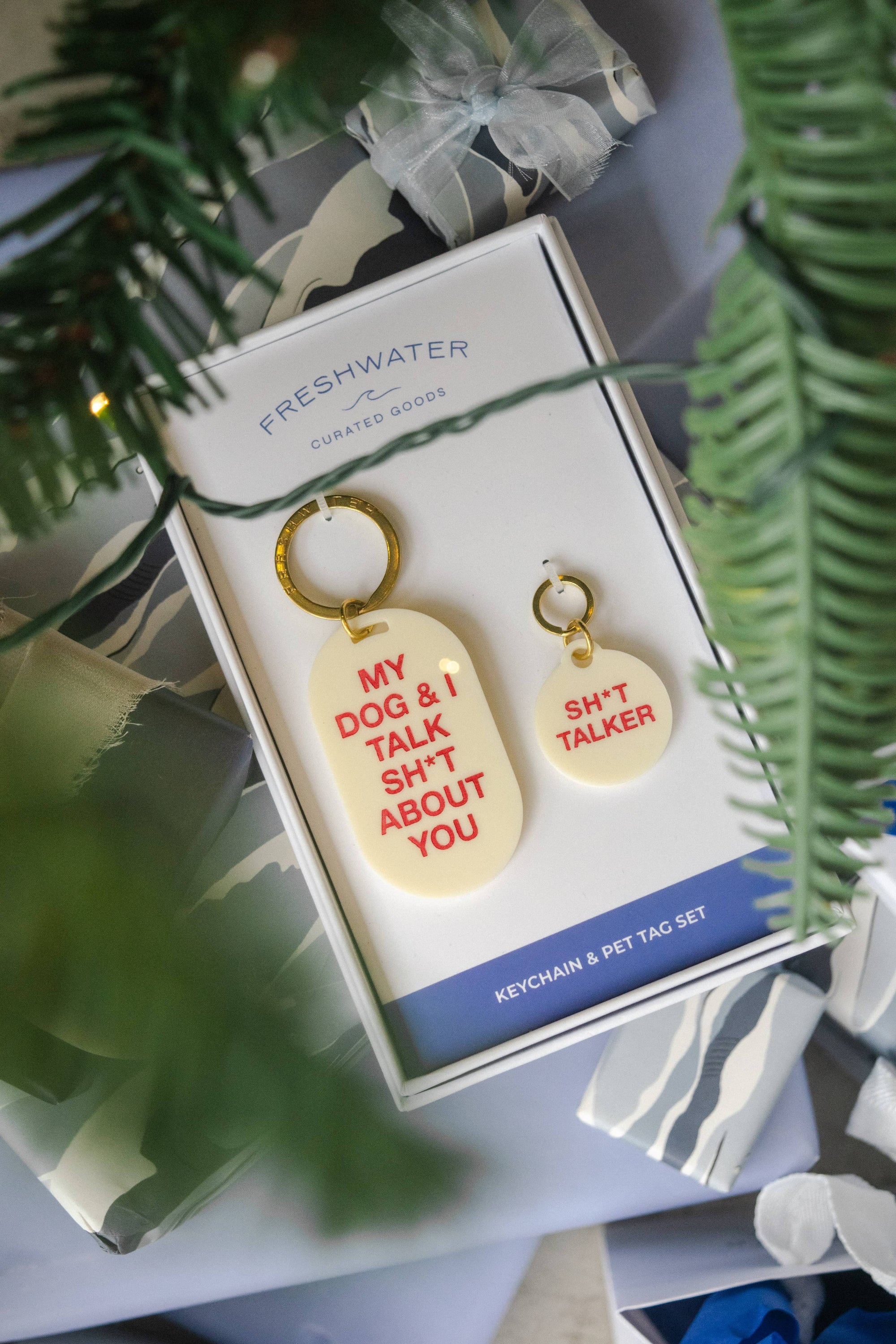 Freshwater Curated Goods™ - Sh*t Talker Keychain &amp; Pet Tag Gift Set