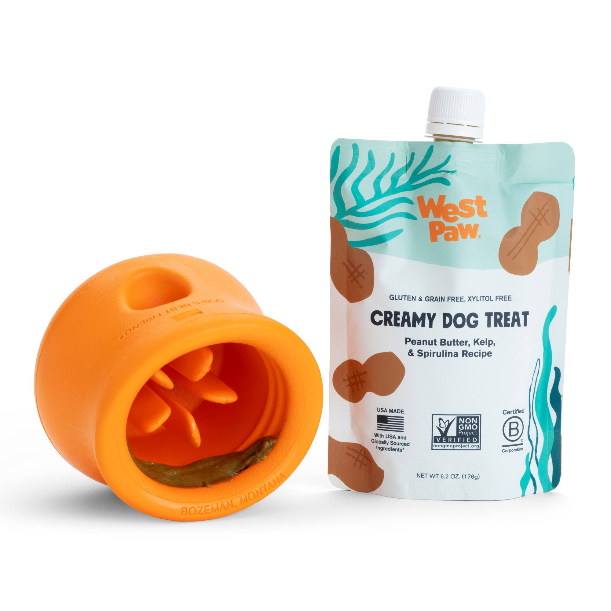 West Paw - Peanut Butter, Kelp &amp; Spirulina Creamy Dog Treat